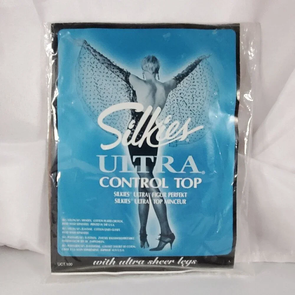 2 Silkies Ultra Control Top Pantyhose XL Sheer Legs UCT-100 Beige Nylon/Spandex